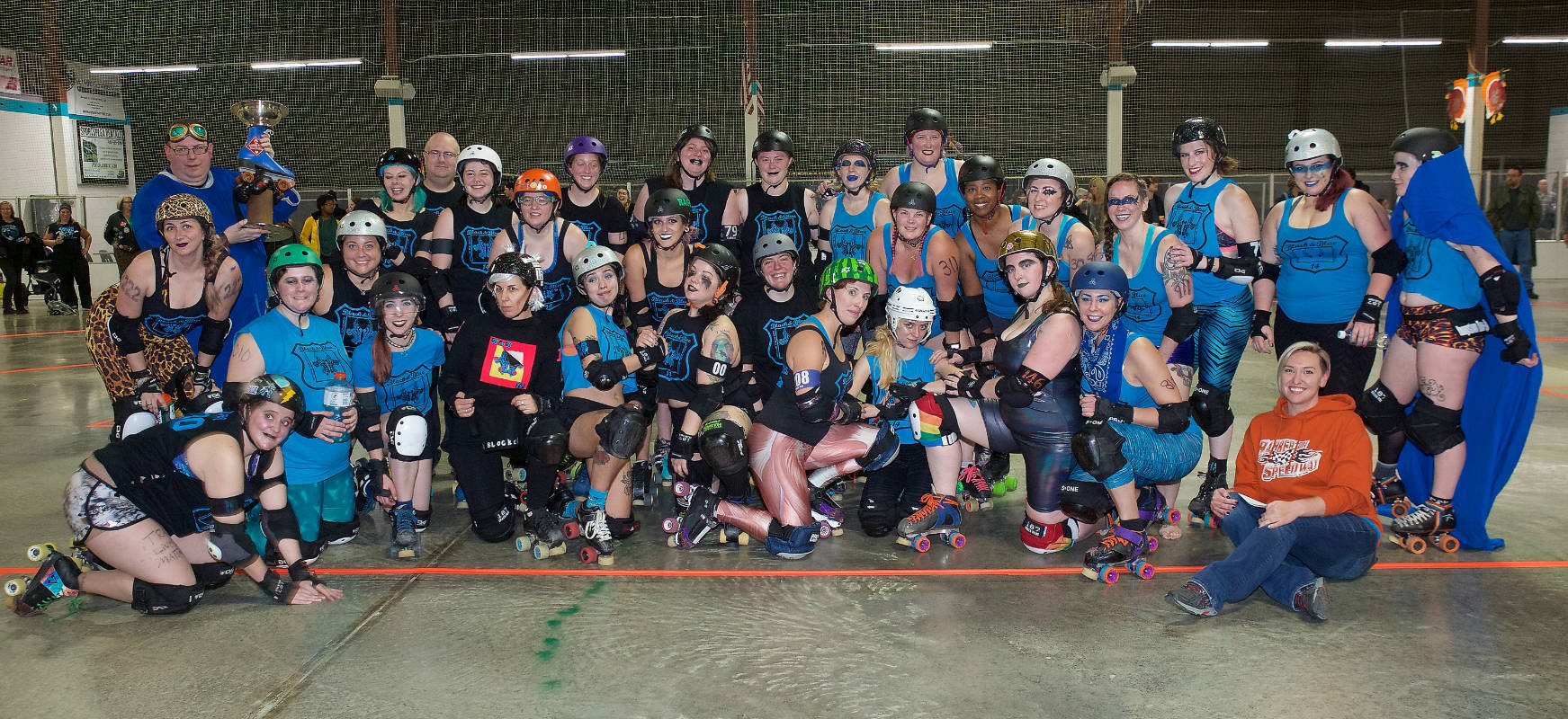 Burning River Roller Derby group photo